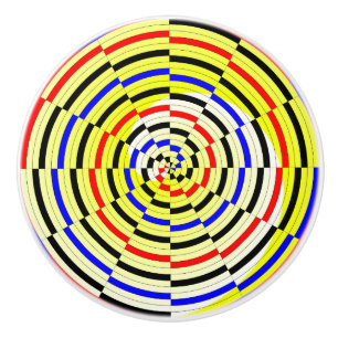Yellow Spirals by Kenneth Yoncich Ceramic Knob