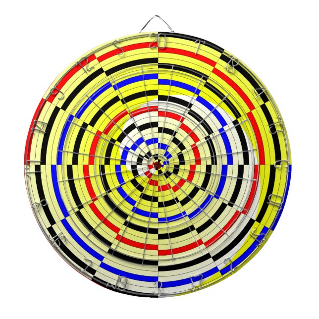 Yellow Spirals by Kenneth Yoncich Dartboard (Front)