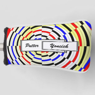 Yellow Spirals by Kenneth Yoncich Golf Head Cover
