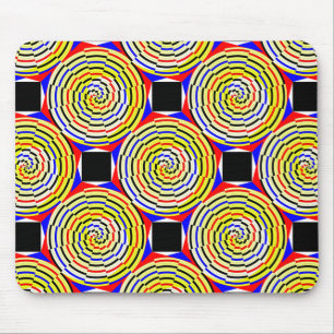 Yellow Spirals by Kenneth Yoncich Mouse Pad