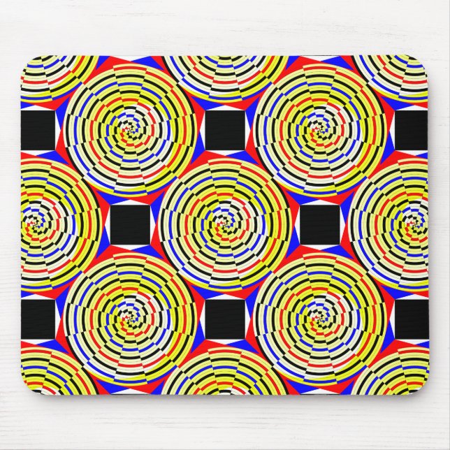 Yellow Spirals by Kenneth Yoncich Mouse Pad (Front)
