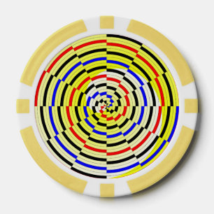 Yellow Spirals by Kenneth Yoncich Poker Chips