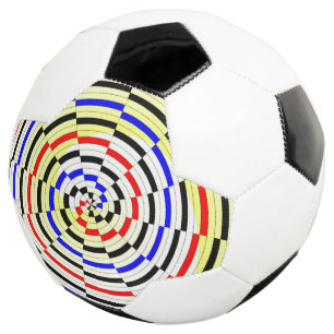 Yellow Spirals by Kenneth Yoncich Soccer Ball