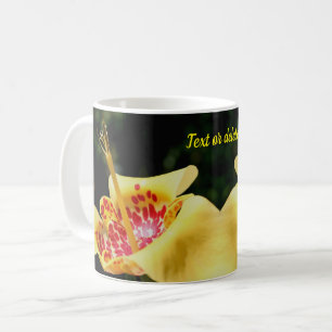 Yellow Spotted Lily Flower Personalised Coffee Mug