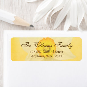 Yellow Spring Daffodil Flower Return Address Label