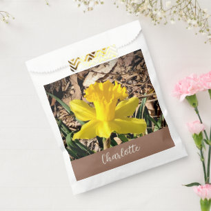 Yellow Spring Daffodil in the Garden Custom Name Favour Bags