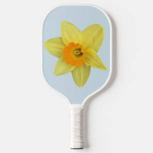 Yellow Spring Daffodil on Pale Blue Pickleball Paddle