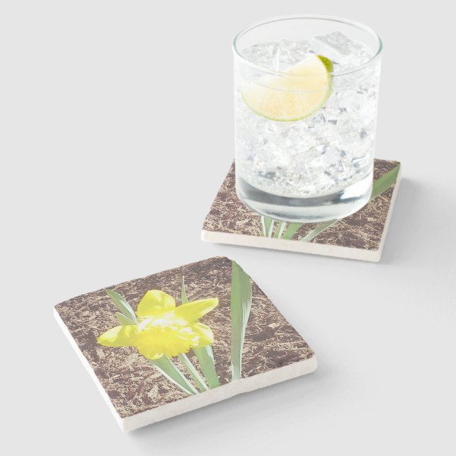 Yellow Spring Daffodil  Stone Coaster (Side)