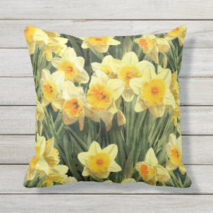 Yellow Spring Daffodils Cushion