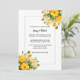 Yellow Spring Day Bouquet Wedding Invitation