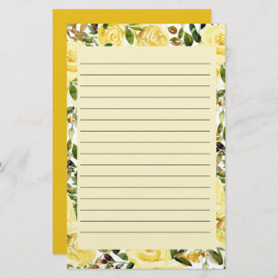 Yellow Spring Floral Lined Stationery
