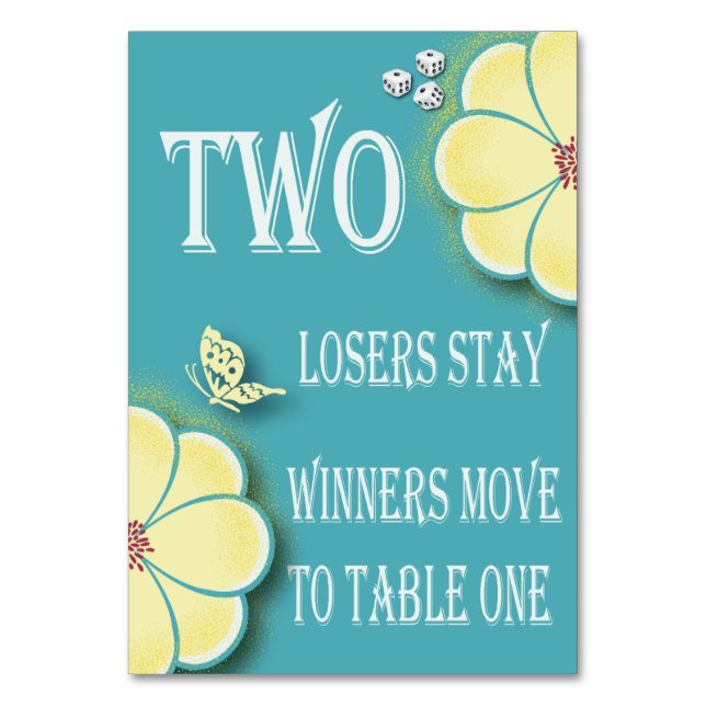 Yellow Spring Flower Bunco Table Card #2 (Back)