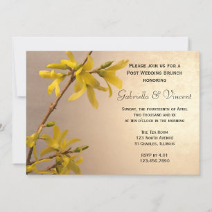 Yellow Spring Forsythia Post Wedding Brunch Invitation