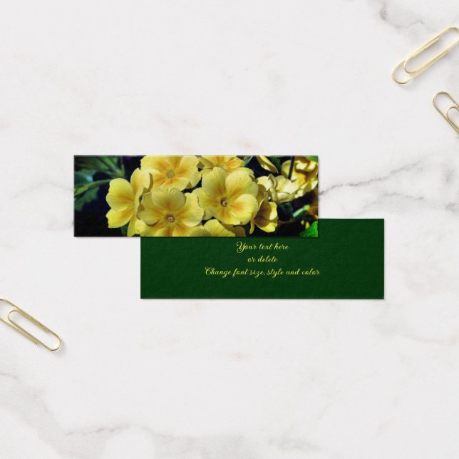 Yellow Spring Primrose Flowers Mini Bookmark (Office)