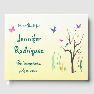 Yellow Spring Quinceañera Guest Book