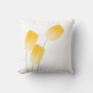 Yellow Spring Tulips Floral Cushion