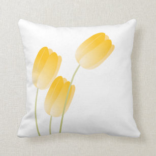 Yellow Spring Tulips Floral Cushion