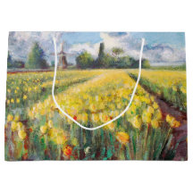 Yellow Spring Tulips Flowers Impressionism Art