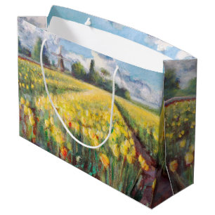 Yellow Spring Tulips Flowers Impressionism Art Large Gift Bag