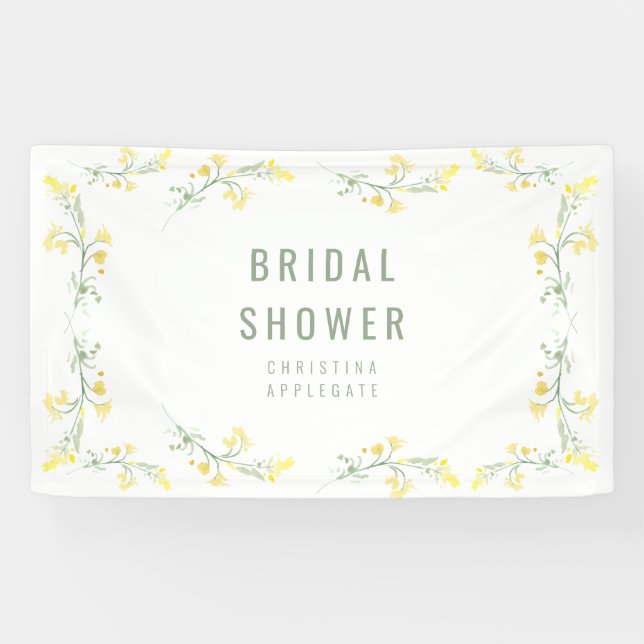 Yellow Spring Wildflowers Photo Bridal Shower  Banner (Horizontal)