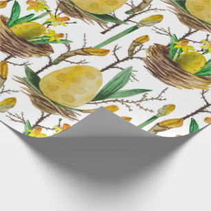 Yellow spring wrapping paper