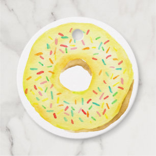 Yellow Sprinkle Doughnut Birthday Party Thank You Favour Tags