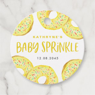 Yellow Sprinkle Doughnut Birthday Party Thank You Favour Tags