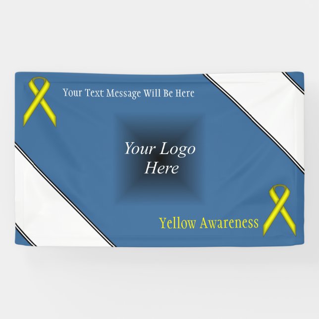 Yellow Standard Ribbon by Kenneth Yoncich Banner (Horizontal)