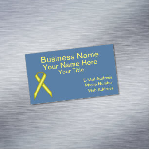 Yellow Standard Ribbon by Kenneth Yoncich Magnetic Business Card