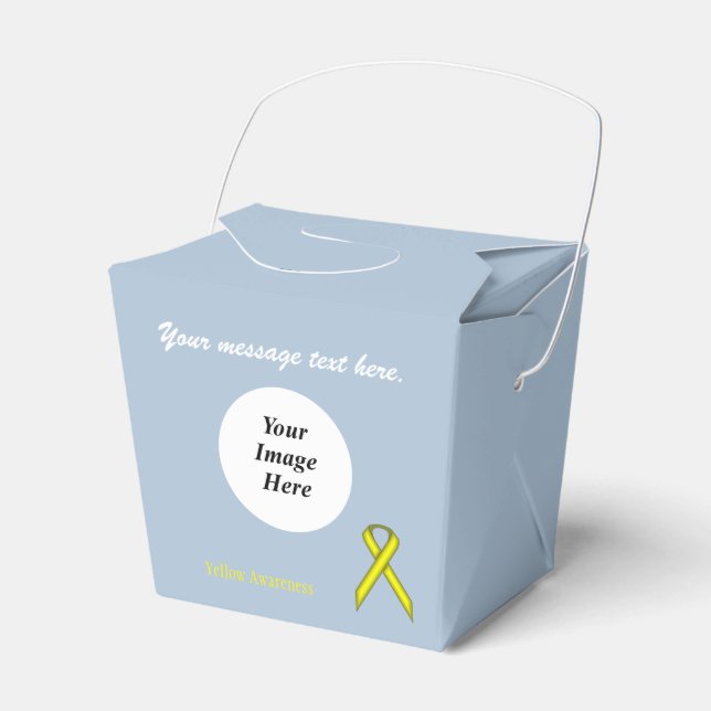 Yellow Standard Ribbon Template by Kenneth Yoncich Favour Box (Front Side)