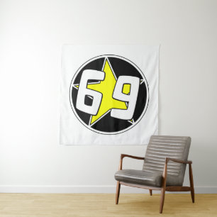 Yellow Star 69  Tapestry
