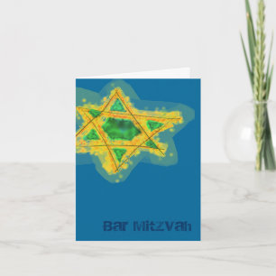 Yellow Star Bar Mitzvah Card