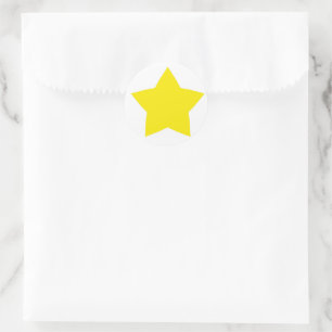 Yellow Star Classic Round Sticker