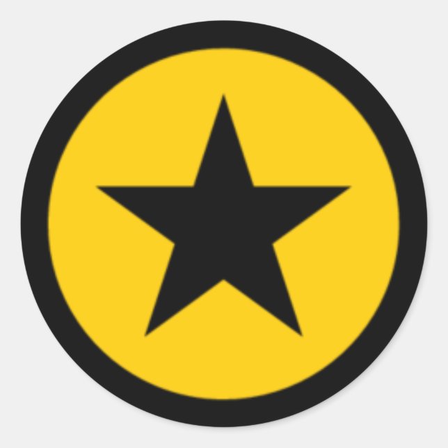yellow Star Classic Round Sticker (Front)