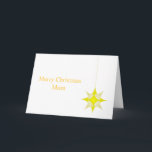 Yellow Star Design Mother Christmas Card<br><div class="desc">Mother Christmas card yellow star design. You can customise this Christmas card with any text of your choice then have it printed and sent to you or instantly download it. Should you require any help with customising then contact us through the message link on this page. Mother Christmas card star...</div>