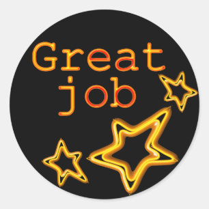 yellow star good job classic round sticker