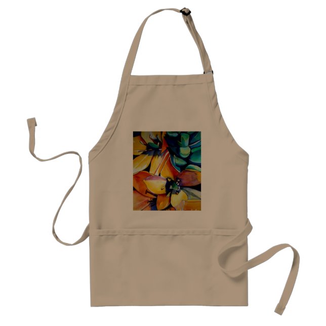 Yellow Star of Bethlehem flower watercolor art Standard Apron (Front)
