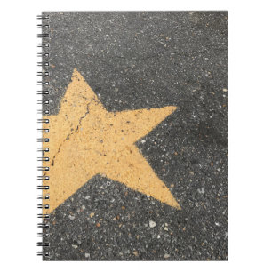 Yellow star-printed pavement notebook
