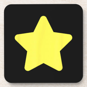 Yellow star tree Merry christmas Coaster