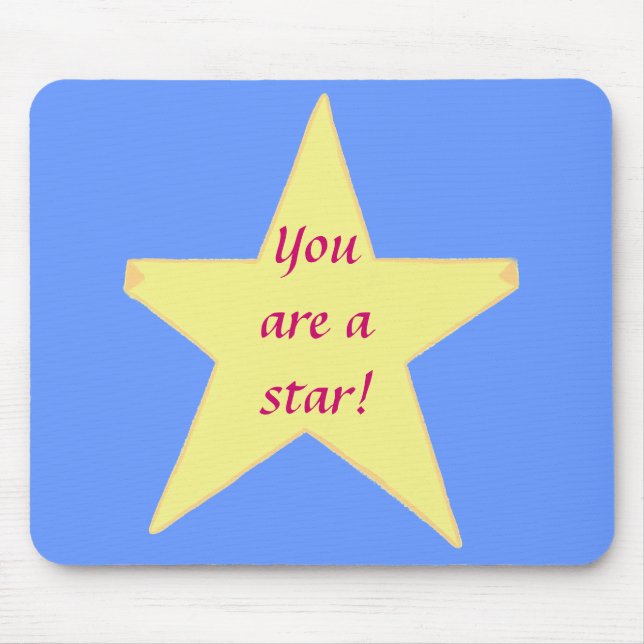 Yellow Star, You are a star - Mousepad (Front)