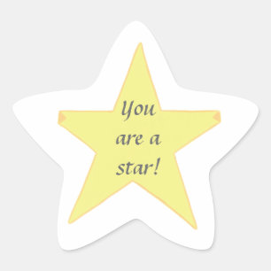 Yellow Star, You are a star - Star Stickers
