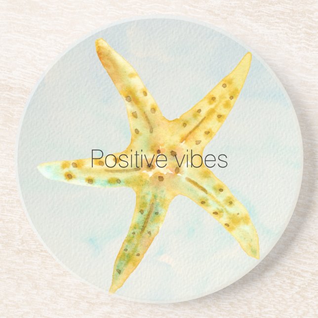 Yellow Starfish Beach       Coaster (Front)
