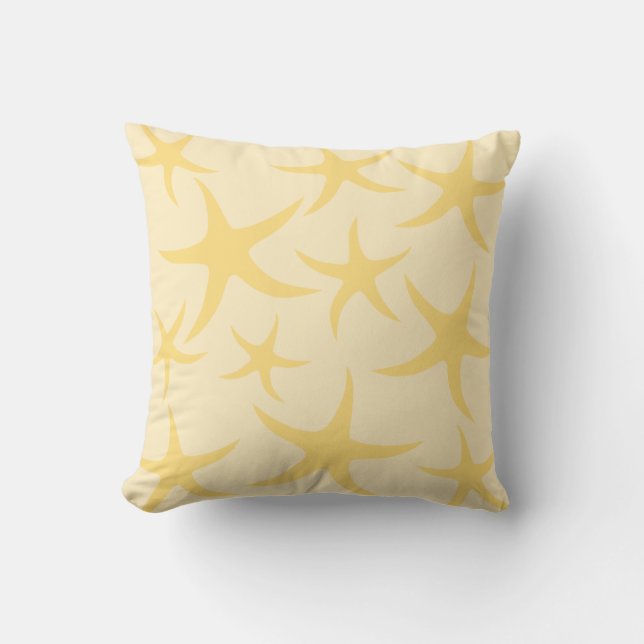Yellow Starfish Pattern. Cushion (Front)