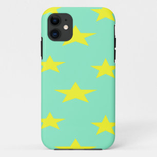 Yellow stars on turquoise Case-Mate iPhone case