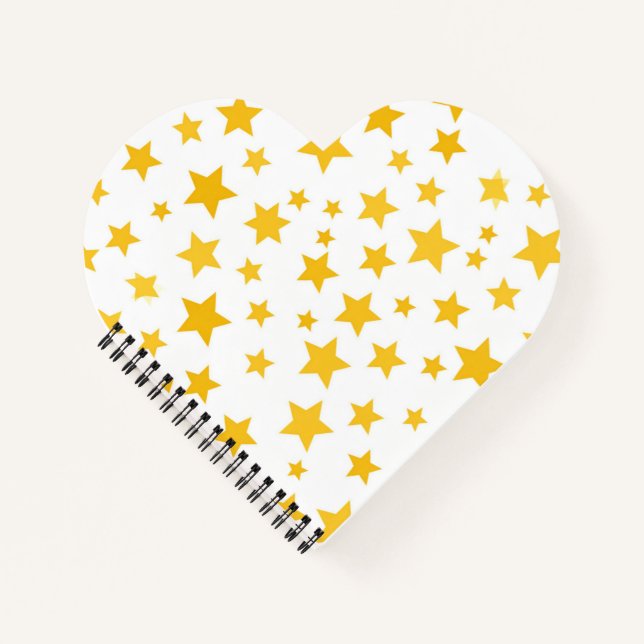 yellow stars on white background notebook (Front)