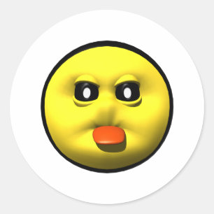 Yellow sticking out tounge classic round sticker