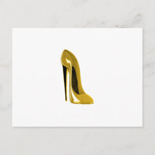 Yellow Stiletto Shoe Postcard