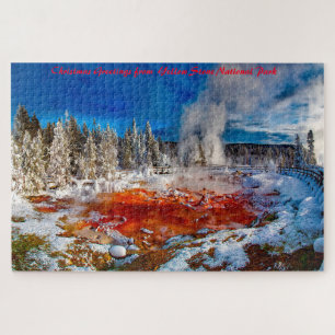 Yellow Stone National Park .Christmas Greetings Jigsaw Puzzle