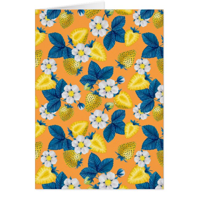 Yellow strawberries on orange (Front)