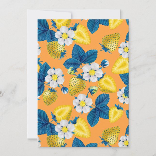 Yellow strawberries on orange (Front)